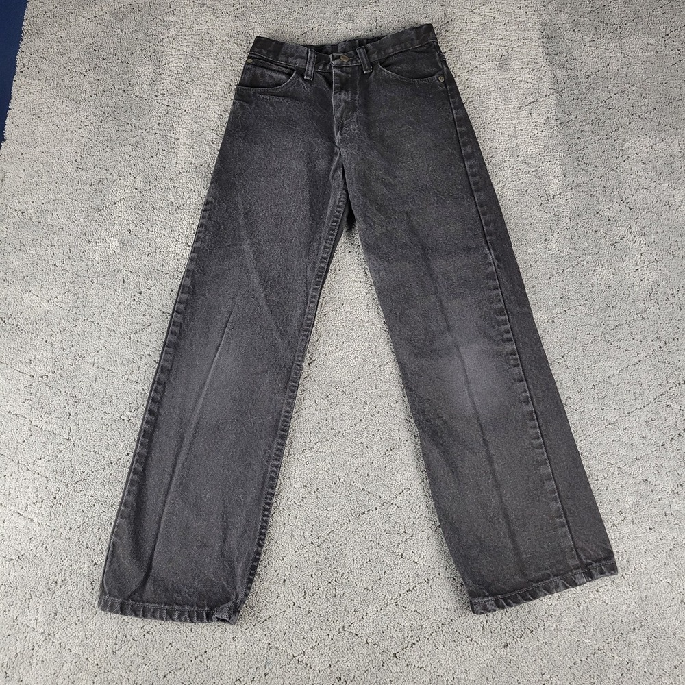 Wrangler Jeans Boys 12 Slim Black Straight Leg Adjustable Waist Denim